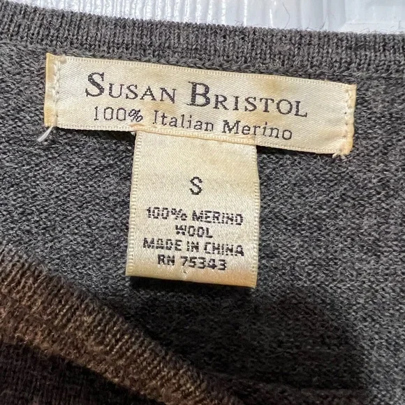 Grey and black sweater/tunic 100% merino wool - Picture 2 of 6